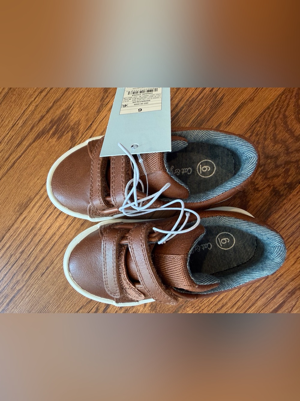 Cat & Jack Boys Velcro Brown Shoes Size Toddler 6